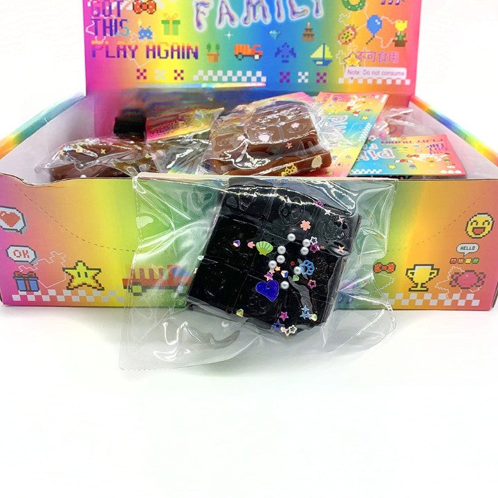 Jucarie Antistres Squishy, Cu Revenire Lenta, Squeeze Pinch Family, Neagra - vivimall.ro