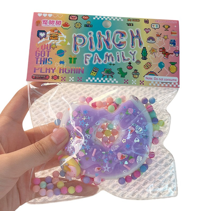 Jucarie Antistres Squishy, Cu Revenire Lenta, Squeeze Pinch Family, 99G, Ambalaj, Mov