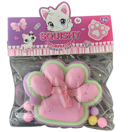 Jucarie Antistres Squishy, Vivimall, cu Revenire Lenta, Model Labuta de Pisica, 200g, 12.5 x 10.5 cm Squeeze Pinch Family, Ambalaj Transparent, Model 11 - vivimall.ro