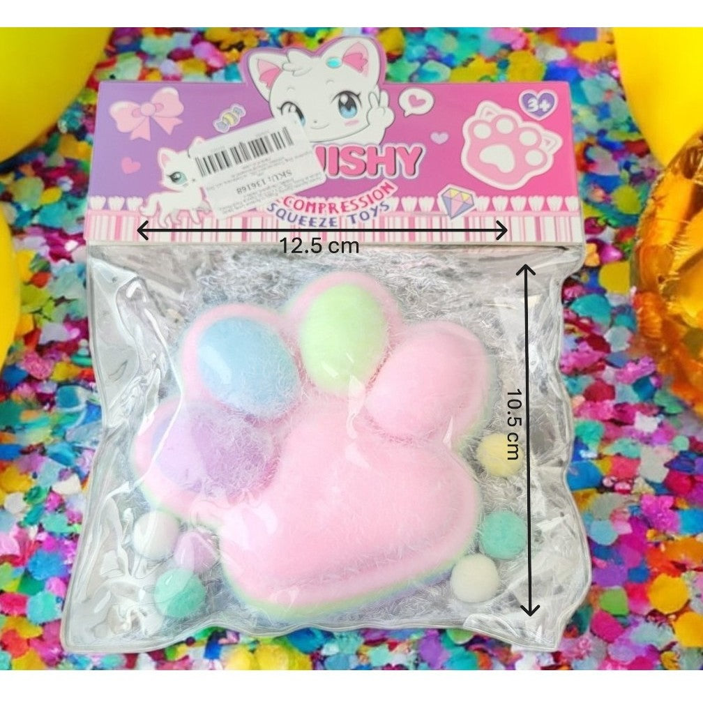 Jucarie Antistres Squishy, Flippy, cu Revenire Lenta, Model Labuta de Pisica, 220g, 12.5 x 10.5 cm Squeeze Pinch Family, Ambalaj Transparent, Model 2 - vivimall.ro