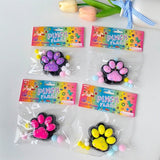 Jucarie Antistres Squishy, Vivimall, cu Revenire Lenta, Squeeze Pinch Family, Model Labuta de Pisica, 6.8x6.2 cm, 55g, Ambalaj Transparent, Mov - vivimall.ro