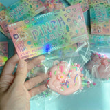 Jucarie Antistres Squishy, Vivimall, cu Revenire Lenta, Squeeze Pinch Family Model Labuta de Pisica, 6x6 cm, 45g, Ambalaj Transparent, Roz - vivimall.ro