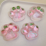 Jucarie Antistres Squishy, Vivimall, cu Revenire Lenta, Squeeze Pinch Family, Model Labuta de Pisica cu Sclipici, 6.5x6 cm, 60g, Ambalaj Transparent, Roz - vivimall.ro