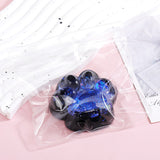 Jucarie Antistres Squishy, Vivimall, cu Revenire Lenta, Squeeze Pinch Family, Model Labuta de Pisica cu Sclipici, 6.5x6 cm, 60g, Ambalaj Transparent, Albastru-Negru