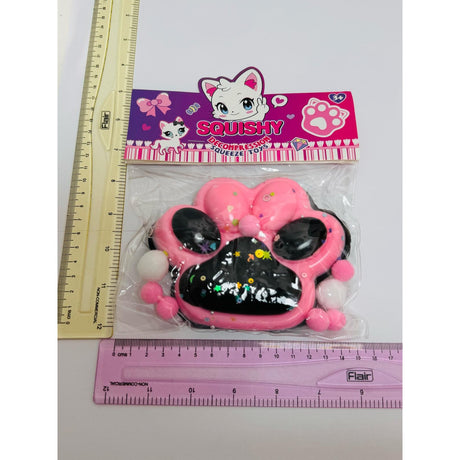 Jucarie Antistres Squishy, Cu Revenire Lenta, Cu Stelute, 12 Cm, 220G, Pinch Family, Ambalaj , Roz Negru - vivimall.ro