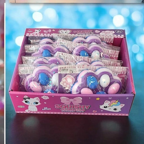 Jucarie Antistres Squishy, Vivimall, cu Revenire Lenta, Model Labuta de Pisica Pufoasa, 12.5x10.5 cm, 220g, Squeeze Pinch Family,-Mov - vivimall.ro