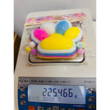 Jucarie Antistres Squishy, Vivimall, cu Revenire Lenta, Model Labuta de Pisica Pufoasa, 220g, 12.5 x 10.5 cm Squeeze Pinch Family, Ambalaj Transparent, Galben-Multicolor - vivimall.ro