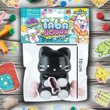 Jucarie Antistres Squishy, Vivimall, cu Revenire Lenta, Squeeze Pinch Family, Model Pisicuta, 10cm x6cm Ambalaj Transparent, 70 gr, Negru