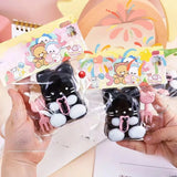 Jucarie Antistres Squishy, Vivimall, cu Revenire Lenta, Squeeze Pinch Family, Model Pisicuta, 10cm x6cm Ambalaj Transparent, 70 gr, Negru