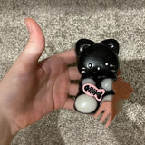 Jucarie Antistres Squishy, Vivimall, cu Revenire Lenta, Squeeze Pinch Family, Model Pisicuta, 10cm x6cm Ambalaj Transparent, 70 gr, Negru