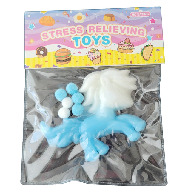 Jucarie Antistres Squishy, Vivimall, cu Revenire Lenta, Squeeze Pinch Family, Model Unicorn, Ambalaj Transparent, multicolor - vivimall.ro