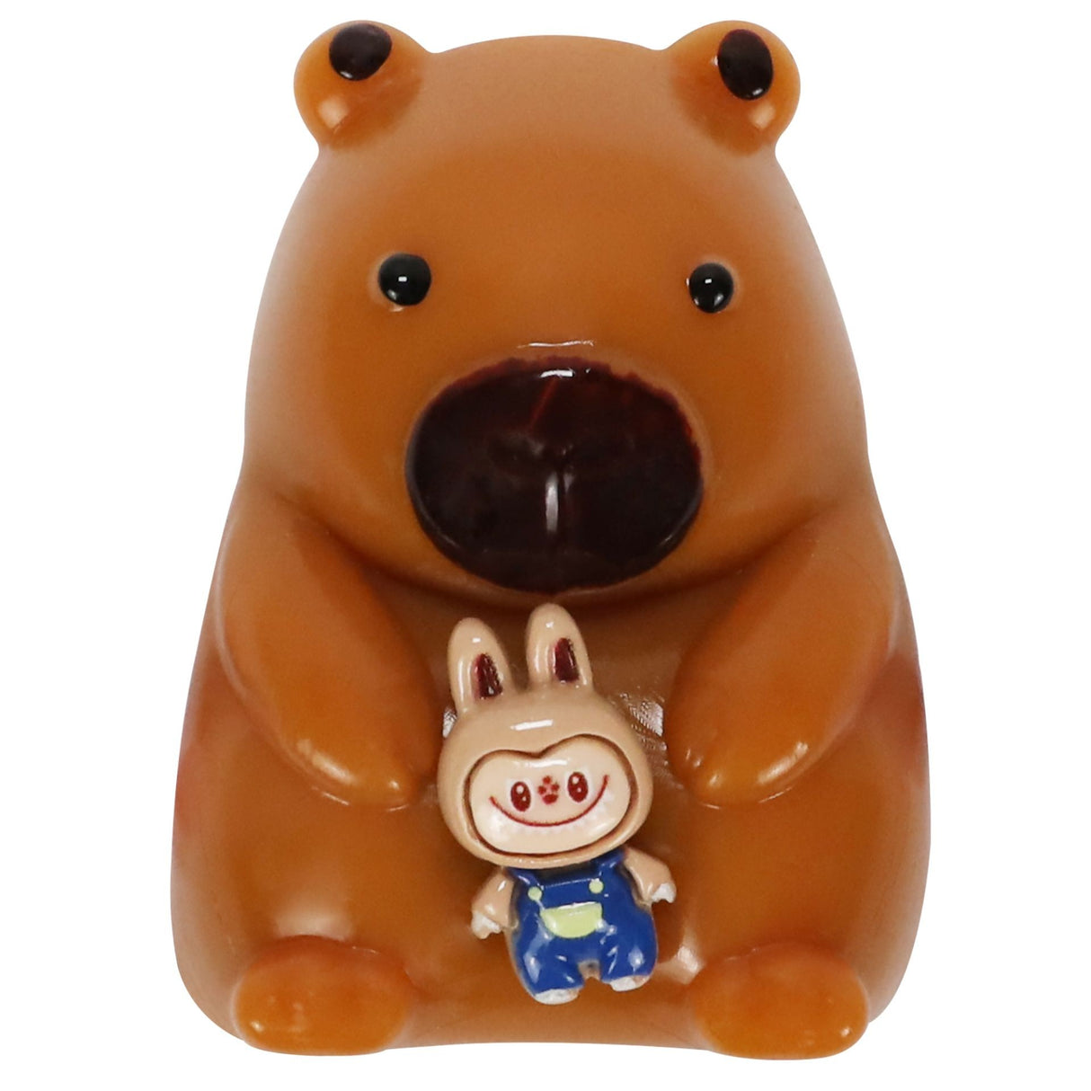 Jucarie Antistres Squishy, Vivimall, cu Revenire Lenta, Squeeze Pinch Family, Model Urs, Ambalaj Transparent, 4.5 x 7.2 cm, Maro