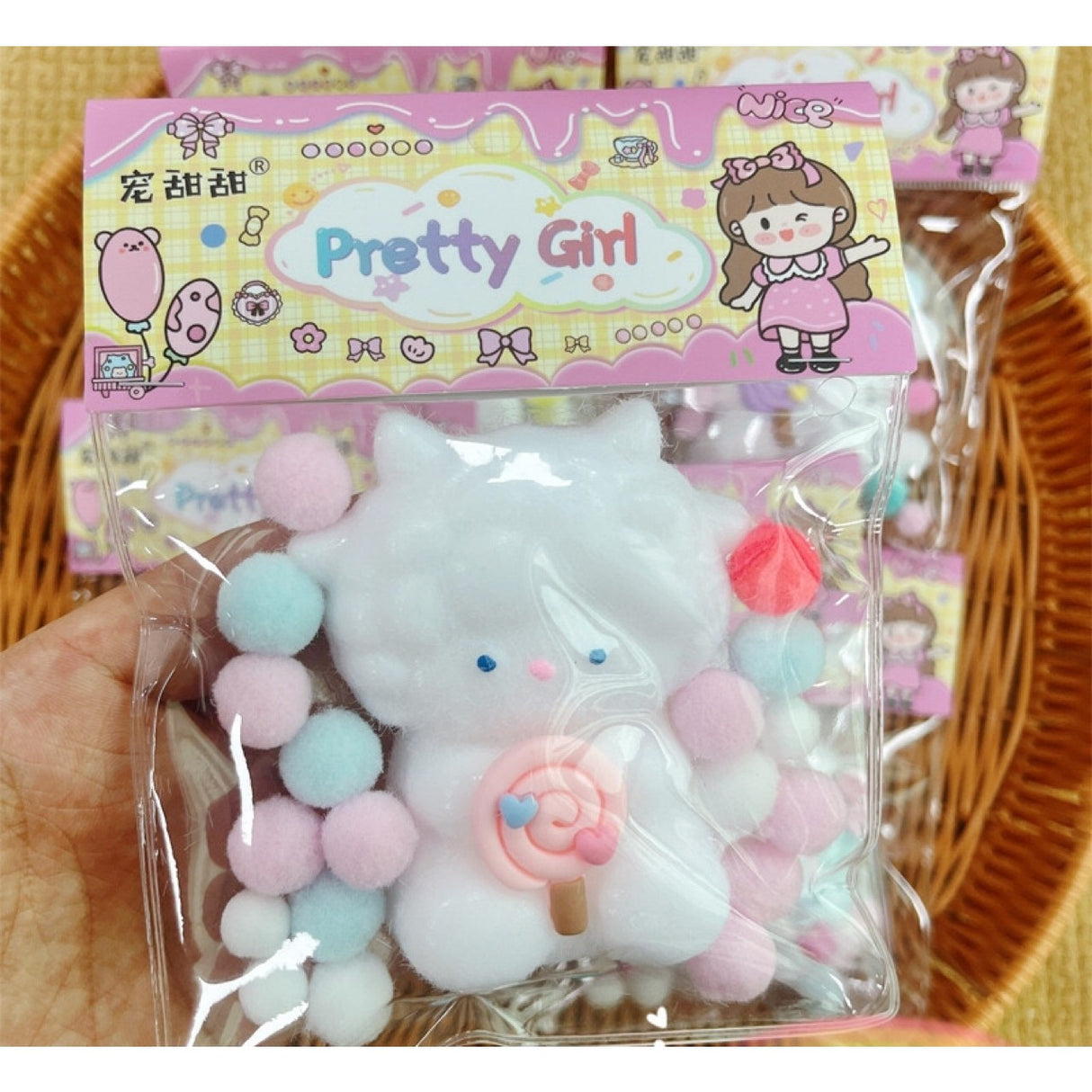 Jucarie Antistres Squishy, Cu Revenire Lenta, Squeeze Pretty Girl, Ambalaj , Alb - vivimall.ro