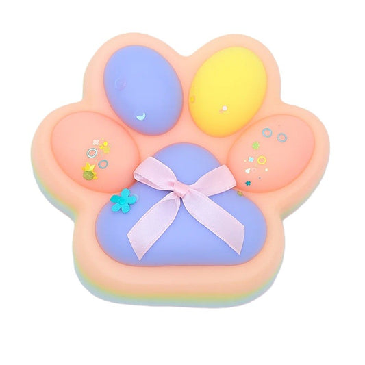 Jucarie Antistres Squishy, Vivimall, cu Revenire Lenta, Squeeze Toys, Model Cat Paw, 12.5x10.5 cm, 220g, +3 Ani, din TPR, Model 3, Multicolor