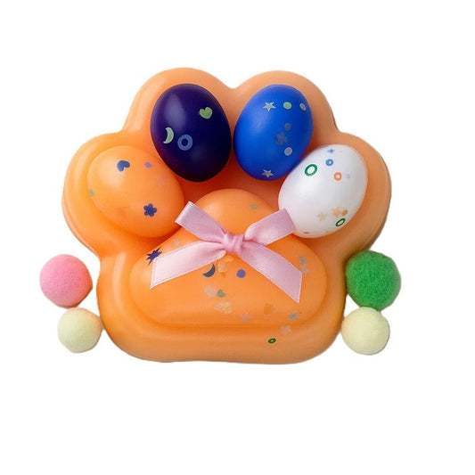 Jucarie Antistres Squishy, Vivimall, cu Revenire Lenta, Squeeze Toys, Model Cat Paw, 12.5x10.5 cm, 220g, +3 Ani, din TPR, Model 8, Multicolor - vivimall.ro