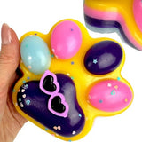 Jucarie Antistres Squishy, Vivimall, Revenire Lenta, Model Labuta de Pisica, Squishy, BIG 12.5 x 10.5 cm, 220 g, Model 18, Roz Galben Mov - vivimall.ro