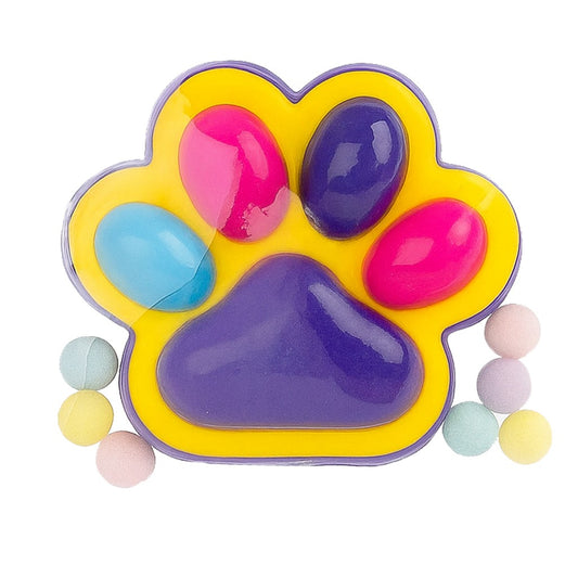 Jucarie Antistres Squishy, Vivimall, Revenire Lenta, Model Labuta de Pisica, Squishy, BIG 12.5 x 10.5 cm, 220 g, Model 17, Mov Galben Rosu