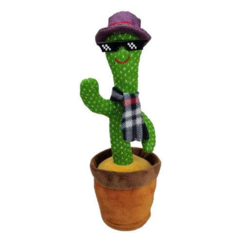 Jucarie Cactus Dansator cu accesorii Flippy, Canta, Danseaza, Imita, Distractiv, Verde, 37cm
