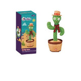 Jucarie Cactus Dansator Cu Acumulator, Imita, Canta, Danseaza, Palarie Si Fular Incluse