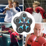 Jucarie de Boxat cu Muzica si Lumini, Flippy, Manusi Incluse, Bluetooth, Incarcare USB, Aplicare cu Ventuze, 5 Tinte, 33x33x4.5 cm, 930 g, Negru