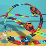 Jucarie de Constructie RollerCoaster, Flippy, 138 de Piese, 41.5x31x7 cm, cu Masini, Multicolor