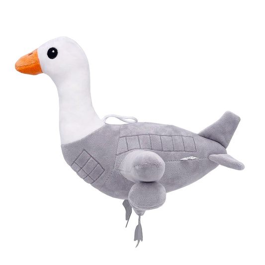 Jucarie Moale de Plus Italian Brainrot, Vivimall, cu Agatatoare, Model Gasca Bombombini Gusini, Jucarie Moale pentru Copii, 24 x 23 cm, Gri Alb - vivimall.ro