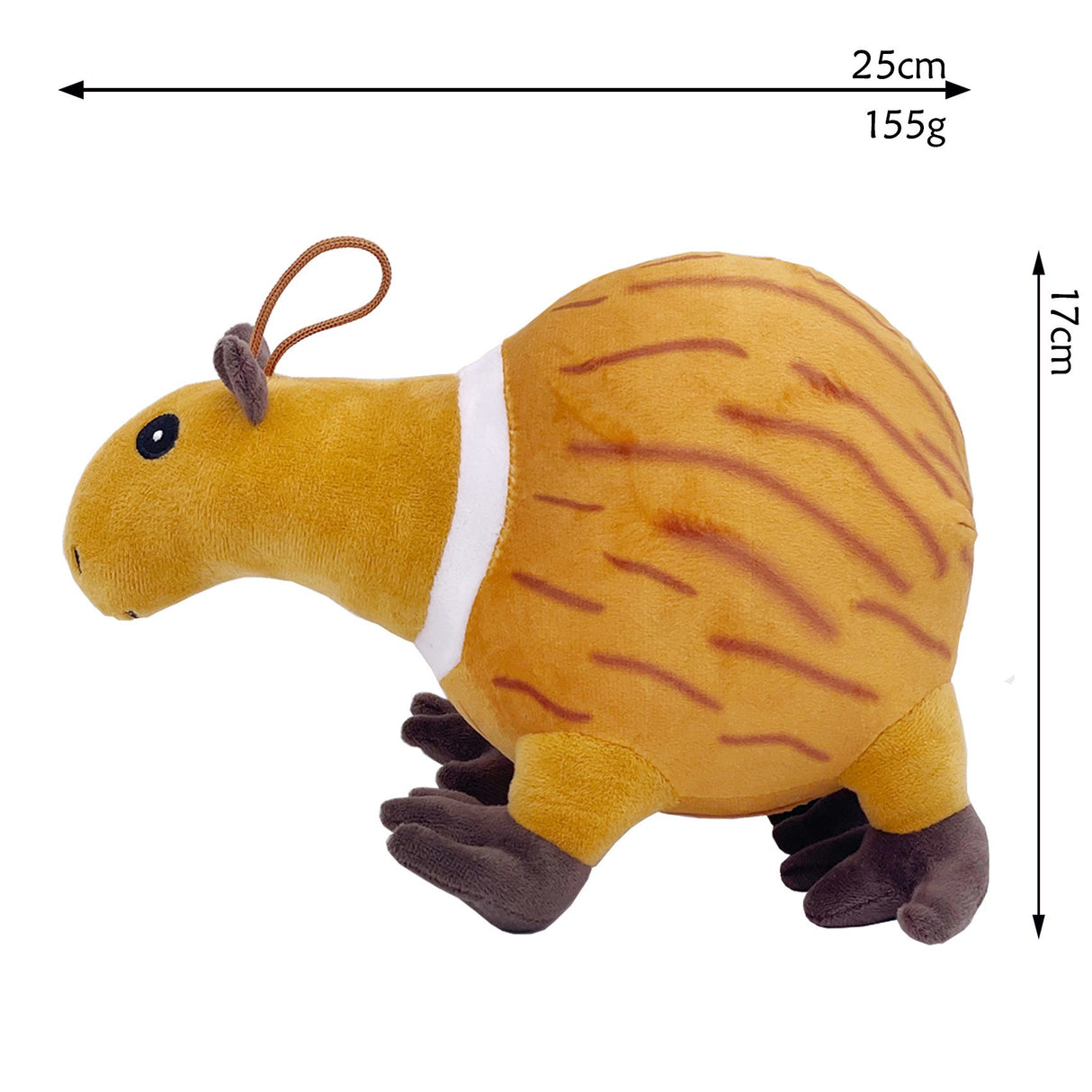 Jucarie Moale de Plus Italian Brainrot, Flippy, cu Agatatoare, Model Guinea Pig Burbaloni Luliloli, Jucarie Moale pentru Copii, 25 x 17 cm, Maro deschis - vivimall.ro