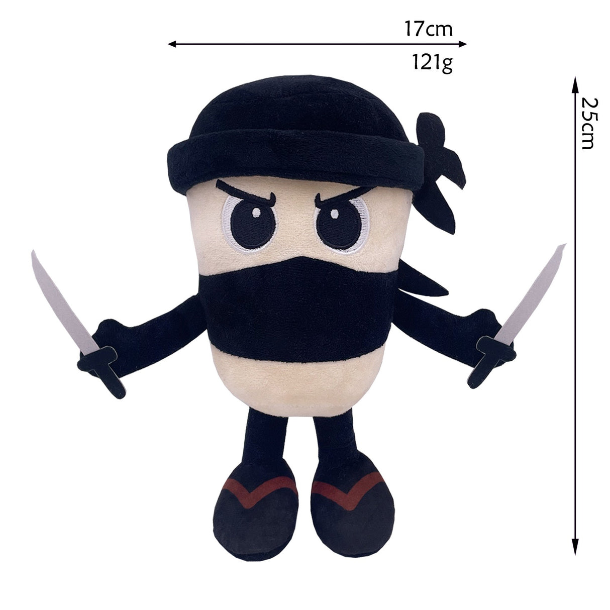 Jucarie Moale de Plus Italian Brainrot, Flippy, cu Agatatoare, Model Ninjolino Tagliaspada, Jucarie Moale pentru Copii, 35 x 17 cm, Albastru inchis - vivimall.ro