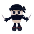 Jucărie de pluș Ninjolino Tagliaspada, 35x17 cm, albastru închis, cu agățătoare elastică, seria Italian Brainrot