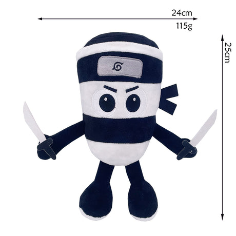 Jucarie Moale de Plus Italian Brainrot, Flippy, cu Agatatoare, Model Ninja Spadellini Silenzioso, Jucarie Moale pentru Copii, 25 x 24 cm, Albastru Alb - vivimall.ro