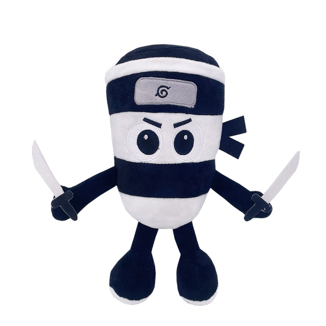 Jucarie Moale de Plus Italian Brainrot, Flippy, cu Agatatoare, Model Ninja Spadellini Silenzioso, Jucarie Moale pentru Copii, 25 x 24 cm, Albastru Alb - vivimall.ro