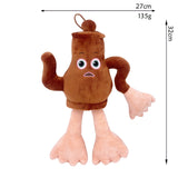 Jucarie Moale de Plus Italian Brainrot, Flippy, cu Agatatoare, Model Ceainicul Teapotini Caldonetto, Jucarie Moale pentru Copii, 32 x 27 cm, Maro inchis - vivimall.ro