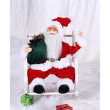 Jucarie decorativa, Flippy, Mos Craciun, 30 cm x 18 cm, grosime 18 cm, lana, tesatura de plus, poliester, interior/exterior - vivimall.ro