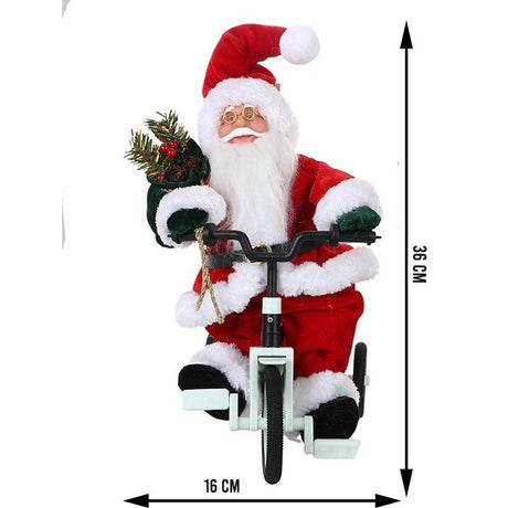 Jucarie decorativa, Flippy, Mos Craciun, 36 cm x 16 cm, grosime 23 cm, lana, tesatura de plus, poliester, interior/exterior - vivimall.ro