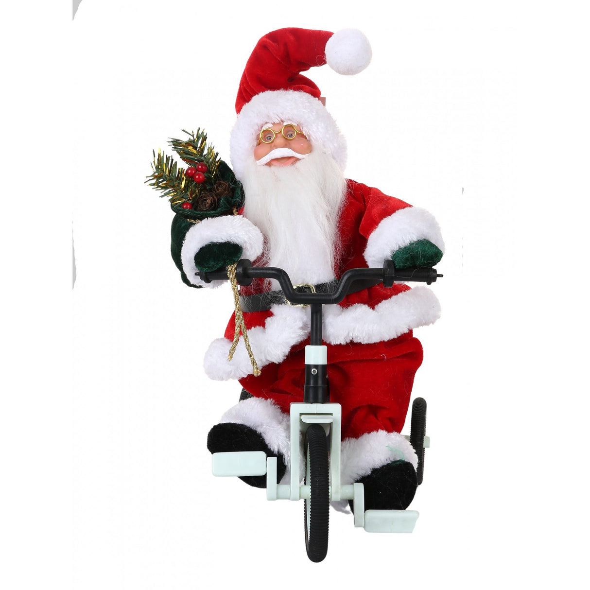 Jucarie decorativa, Flippy, Mos Craciun, 36 cm x 16 cm, grosime 23 cm, lana, tesatura de plus, poliester, interior/exterior - vivimall.ro