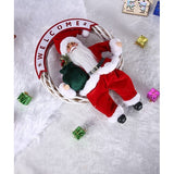 Jucarie decorativa, Flippy, Mos Craciun, 40 cm x 27 cm, grosime 12 cm, lana, tesatura de plus, poliester, interior/exterior - vivimall.ro