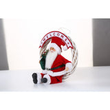 Jucarie decorativa, Flippy, Mos Craciun, 40 cm x 27 cm, grosime 12 cm, lana, tesatura de plus, poliester, interior/exterior - vivimall.ro