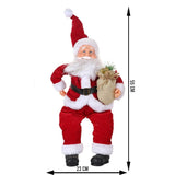 Jucarie decorativa, Flippy, Mos Craciun,  55 cm x 23 cm, grosime 25 cm, lana, tesatura de plus, poliester, interior/exterior - vivimall.ro