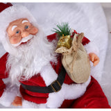 Jucarie decorativa, Flippy, Mos Craciun,  55 cm x 23 cm, grosime 25 cm, lana, tesatura de plus, poliester, interior/exterior - vivimall.ro