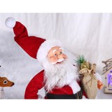 Jucarie decorativa, Flippy, Mos Craciun,  55 cm x 23 cm, grosime 25 cm, lana, tesatura de plus, poliester, interior/exterior - vivimall.ro