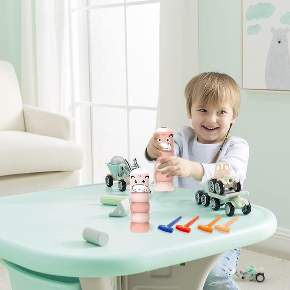 Jucarie Pentru Copii, Vivimall, Hipopotam Indestructibil, 6 Piese Demontabile, +3 Ani, Roz - vivimall.ro