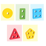 Jucarie Educativa Flippy, Tip Montessori, din Lemn, + 36 Luni, Forme Geometrice, 20 Piese, 6 x 26.5 cm, Multicolor