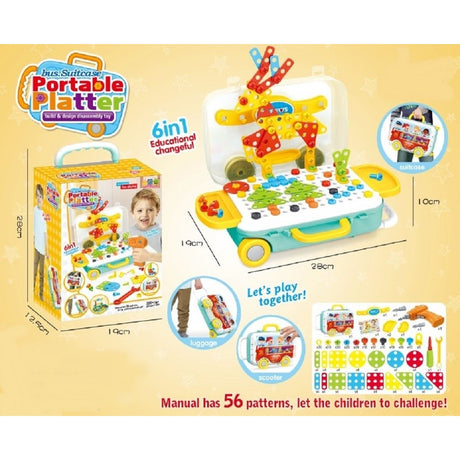 Jucarie valiza constructie copii 258 piese | MechHero - vivimall.ro