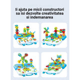 Jucarie Educativa Si Interactiva, Set De Constructie Puzzle Din Abs Cu Bormasina Pentru Dezvoltatea Creativitatii Si A Indemanarii 2D Si 3D, Valiza, +3, 31X7X25 Cm, 338 Piese - vivimall.ro