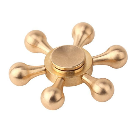 Jucarie Interactiva Antistres Fidget Spinner Hexagon Auriu - vivimall.ro