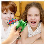 Jucarie interactiva antistres Flippy, squeeze eye-popping worm, vierme senzorial, 7.5 x 4 cm, multicolor