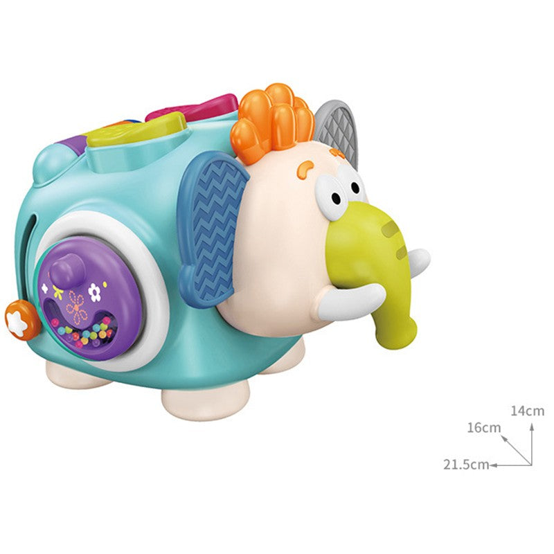 Jucarie interactiva Montessori, Vivimall, Jucarie pentru Bebelusi, Model Elefant Dragut, din Plastic rezistent, Varsta 18+ luni, 21 x 16 x 14 cm, Verde deschis - vivimall.ro