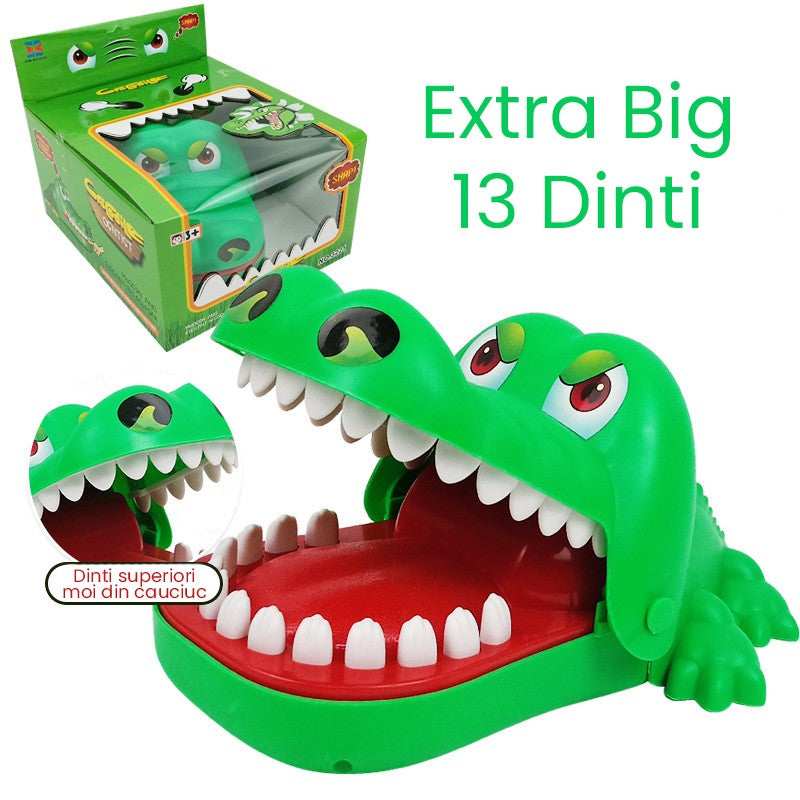 Jucarie interactiva Crocodil Dentist, Vivimall, Joc de Grup/Familie, 13 Dinti, Extra Big 21 x 14.5 x 11 cm, Verde - vivimall.ro