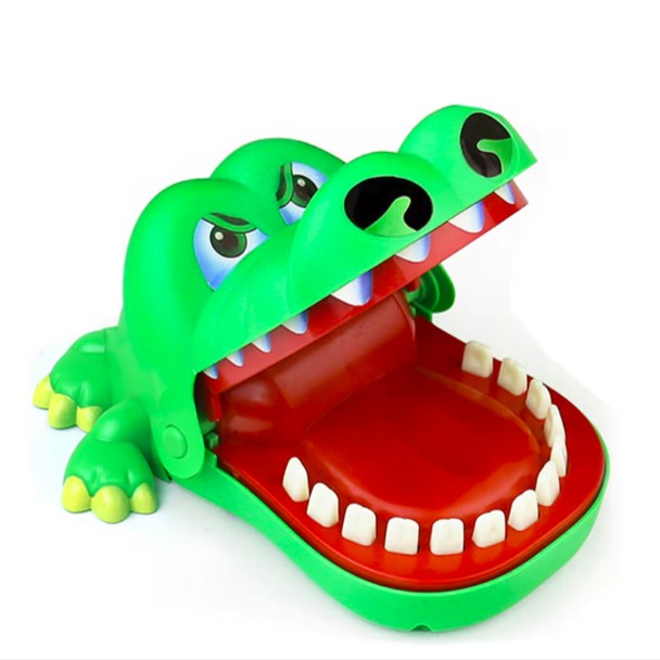 Jucarie interactiva Crocodil Dentist, Vivimall, Joc de Grup/Familie, 13 Dinti, Extra Big 21 x 14.5 x 11 cm, Verde - vivimall.ro