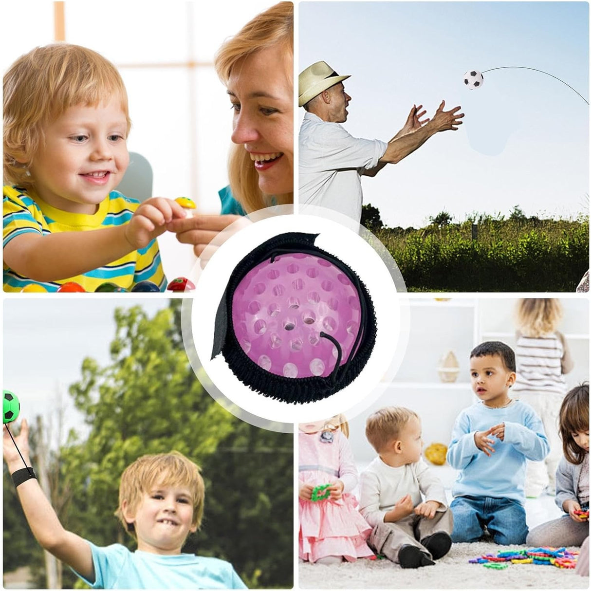 Jucarie Interactiva, Minge Saltareata Crystal Ball, Cu Banda Elastica, 6 Cm, +7 Ani, Din Plastic - vivimall.ro